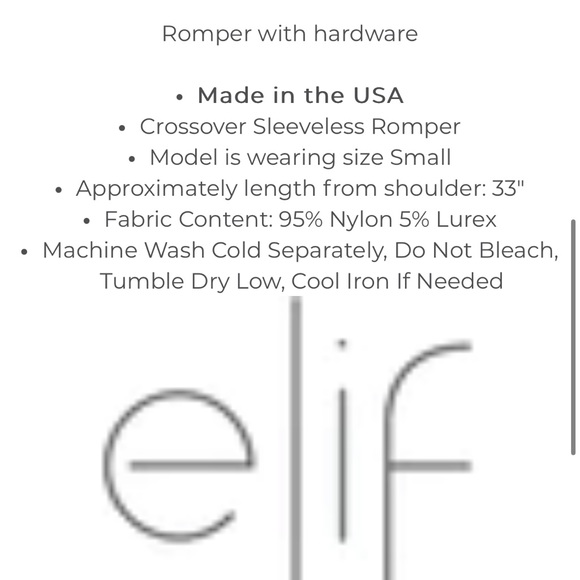 Elif Bathinsuit Romper Cover up with hardware - Picture 3 of 5